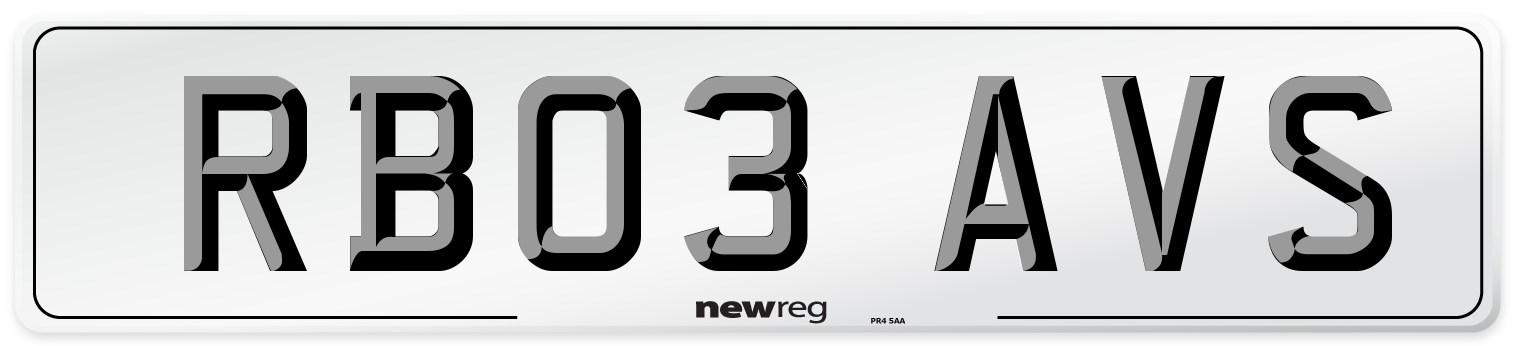 RB03 AVS Number Plate from New Reg